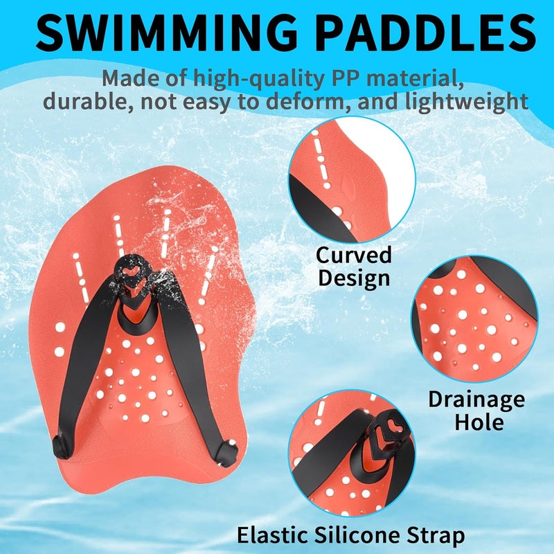 MCSDFN 2 Pcs Swim Hand Paddles, Swim Paddles with Adjustable Straps for Lap Swimming Training Hand Paddles for Novice and Professional Use - Image 4